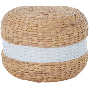 White and Natural Seagrass Pouffe  - Funky Chunky Furniture