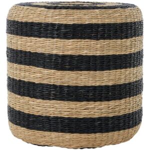 Black And Natural Seagrass Pouffe - Outlet - Save 20%  - Funky Chunky Furniture