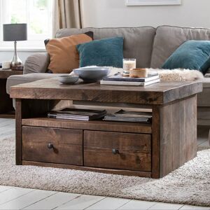 Derwent Coffee Table With Drawers - Smoke Pine - Wooden   Funky Chunky Furniture  - Funky Chunky Furniture