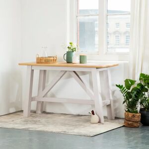 Langley Oak Breakfast Bar - Wood Smoke  - Funky Chunky Furniture