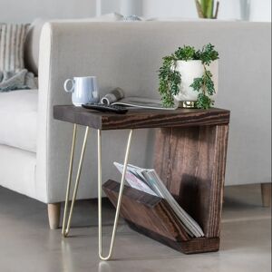 Ouseburn Side Table With Storage - Walnut - Raw Steel   Funky Chunky Furniture  - Funky Chunky Furniture