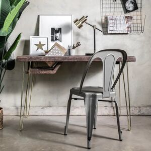 Ouseburn Hairpin Desk - Medium Oak - Raw Steel   Funky Chunky Furniture  - Funky Chunky Furniture