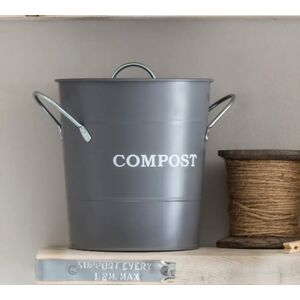 Large Grey Metal Compost Bucket  - Funky Chunky Furniture