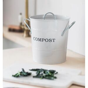 Large White Metal Compost Bucket  - Funky Chunky Furniture