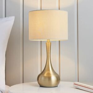Brass Table Lamp With Neutral Shade  - Funky Chunky Furniture