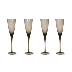 Set Of Smoke Glass Champagne Flutes  - Funky Chunky Furniture