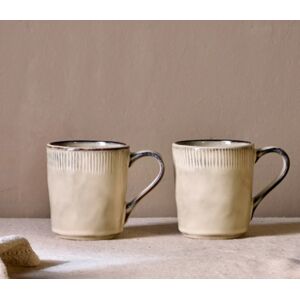 Cream Ceramic Mugs - Set Of 2  - Funky Chunky Furniture