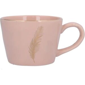 Pink Ceramic Mug With Gold Feather  - Funky Chunky Furniture