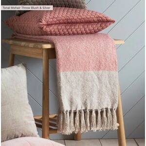 Dusky Pink And Silver Mohair Throw   Funky Chunky Furniture  - Funky Chunky Furniture