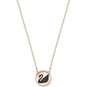 Swarovski Hall Swan Pendant, Grey, Rose Gold Plating