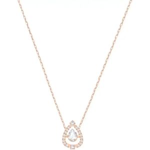 Swarovski Sparkling Dance Pear Necklace, White, Rose Gold Plating