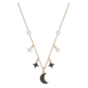 Swarovski Symbolic Moon Necklace, Black, Rose Gold Plating