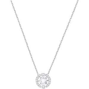 Swarovski Sparkling Dance Round Necklace, White, Rhodium Plating