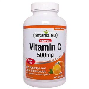 Natures Aid - Vitamin C Sugar Free Chewable (with Rosehips & Citrus Bioflavonoids) (100 x 500mg)
