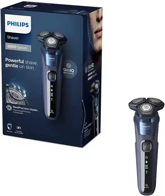 Philips - Series 5000 Wet & Dry Midnight Blue Electric Shaver S5585/30 w/ Pouch