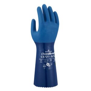 Showa CS721 Fully Coated Chemical Resistant Nitrile Gauntlets 8/M Blue