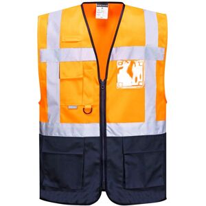 Portwest C476 Warsaw Hi-Vis Executive Waistcoat S  Orange/Navy