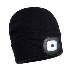 Portwest B028 Rechargeable Twin LED Beanie  Black