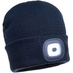 Portwest B028 Rechargeable Twin LED Beanie  Navy