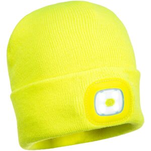 Portwest B028 Rechargeable Twin LED Beanie  Yellow