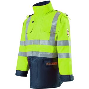 Roots RO1517 Stormbuster Waterproof Hi Vis Flame Retardant Parka Jacket L  Yellow/Navy