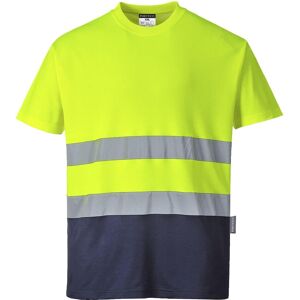 Portwest S173 Two-Tone Cotton Comfort T-Shirt S  Yellow & Navy