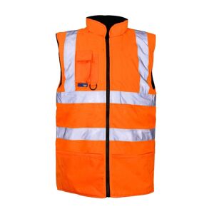 Supertouch 3674/8 Hi-Vis Fleece Lined Reversible Bodywarmer XXL  Orange