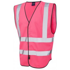 Leo Workwear W05 Pilton Hi-Vis Reflective Waistcoat 4XL  Pink