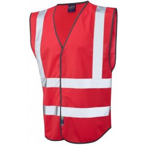 Leo Workwear W05 Pilton Hi-Vis Reflective Waistcoat XL  Red