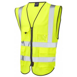 Leo Workwear W11 Lynton Class 2 Hi-Vis Vest 5XL  Yellow