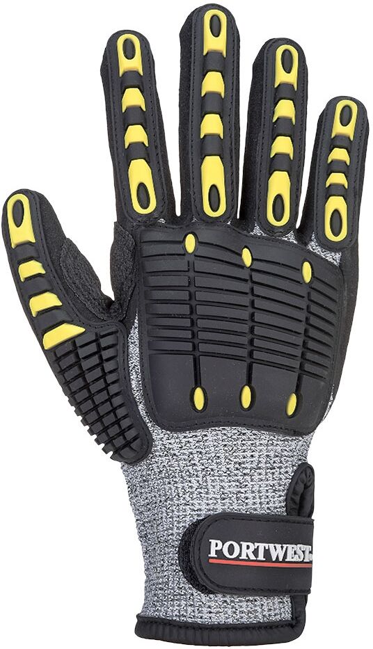 Portwest A722 Anti-Impact Cut Resistant Gloves Cut Level C 8 Grey/Black