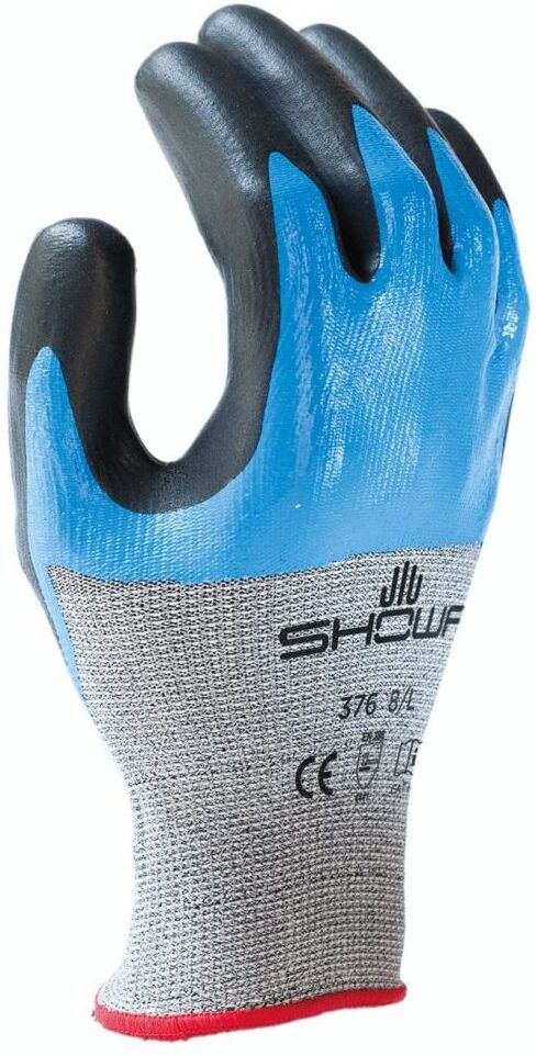Showa S-TEX 376 Cut Resistant Nitrile Gloves M Black/Blue