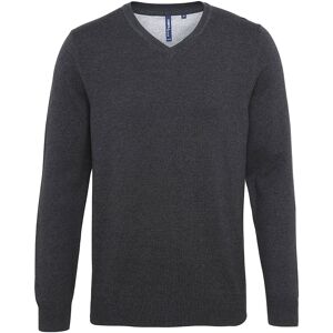 Asquith & Fox AQ042 Cotton Blend V-Neck Jumper S  Charcoal Grey