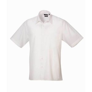 Premier PR202 Men's Short Sleeve Poplin Shirt 14.5  White