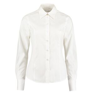 Kustom Kit KK702 Tailored Fit Long Sleeve Oxford Blouse 6  White