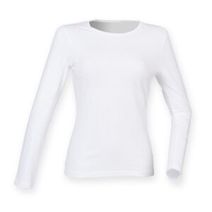 Skinnifit SK124 Feel Good Stretch Women's Long Sleeve T-Shirt S  White