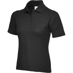 Uneek UC106 Ladies Short Sleeve Polo Shirt S  Black