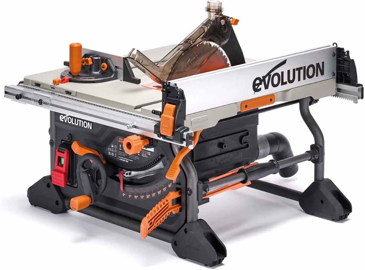Evolution R255TBL Portable Jobsite Table Saw 240v C/W Multi Material TCT Saw Blade