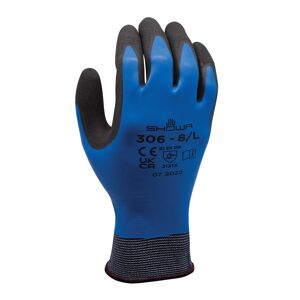 Showa 306 Latex Fully Coated Grip Gloves 6 Blue/Black