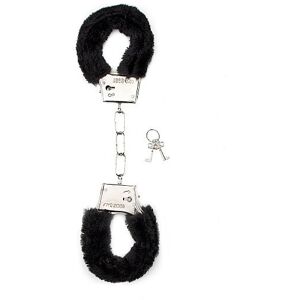 BuzzPinky Shots Toys Furry Handcuffs - Black