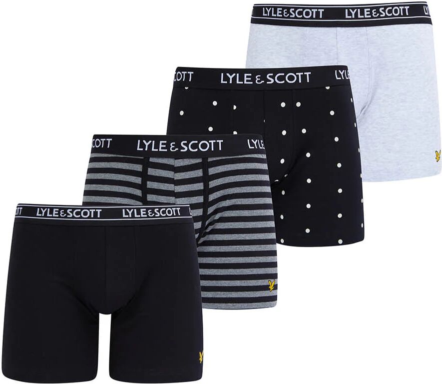 Lyle & Scott 4 Pack Underwear Gift Set - Black/Stripe/Grey Marl/Polka Dot - Male - Size: S