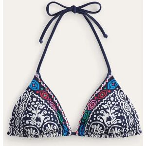 String Bikini Top Blue Women Boden  - Midnight, Kurbits Floral - Female - Size: 16