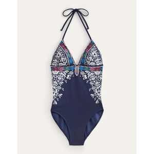 String Swimsuit Blue Women Boden  - Midnight Floral - Female - Size: 10