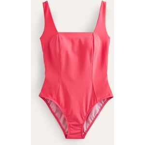 Square-Neck Panelled Swimsuit Pink Women Boden  - Pink Berry - Female - Size: 14