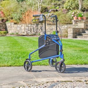 NRS Healthcare 3 Wheel Steel Rollator - Blue