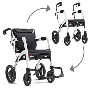 Rollz Motion 2 Rollator and Wheelchair in One - Standard - Pebble White