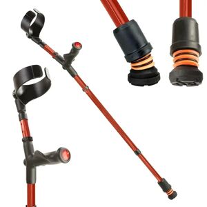 Flexyfoot Comfort Grip Double Adjustable Crutch - Red - Left