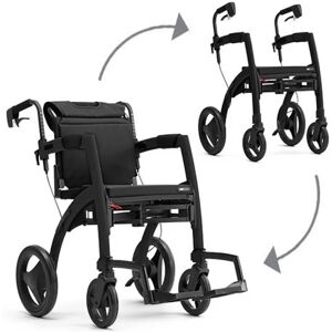 Rollz Motion 2 Rollator and Wheelchair in One - Standard - Matt Black