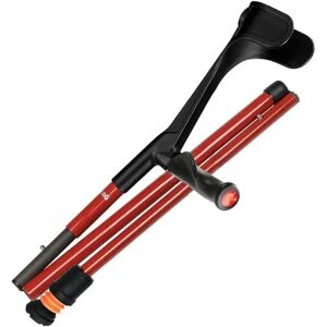 Flexyfoot Carbon Fibre Comfort Grip Folding Crutch - Red - Right