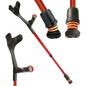 Flexyfoot Comfort Grip Open Cuff Crutch - Red - Left